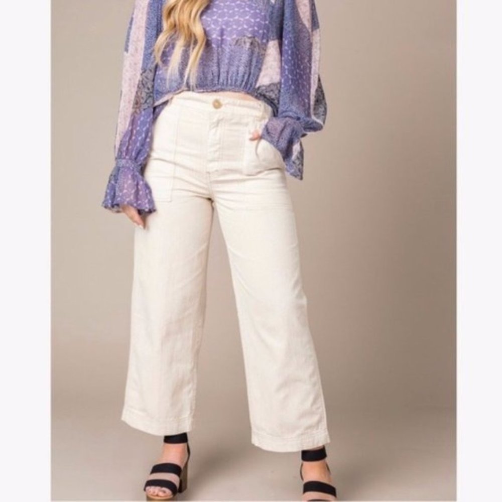 FREE PEOPLE Sunday Skies Straight Leg Pants NWT - Size 0 - Picture 2 of 7